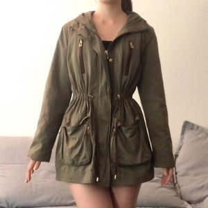 Zara Basic Coat - Army Green